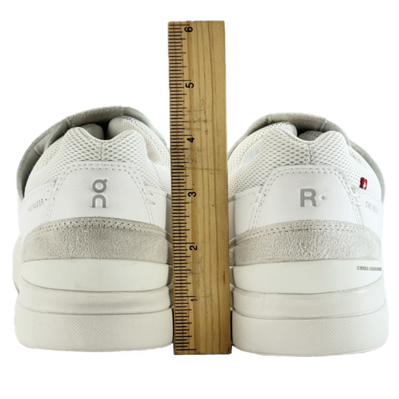 On The Roger Clubhouse White Leather Sand Suede Sneakers 48-99144 Men Size M8 - Picture 3 of 11